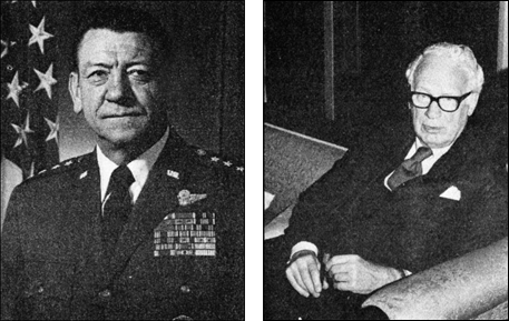 The U.S. Air Force Gen. Robert E. Huyser, the NATO emissary later blamed by many Iranians for undercutting the Shah (left); the CFR member George Ball who coordinated the political side of Huyser shift to neutral (right).